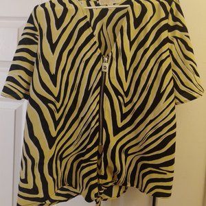 Michael Kors Yellow Zebra Pattern Top